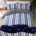HELENA SPRINGFIELD SINGLE DUVET COVER Huntington Stripe Blue
