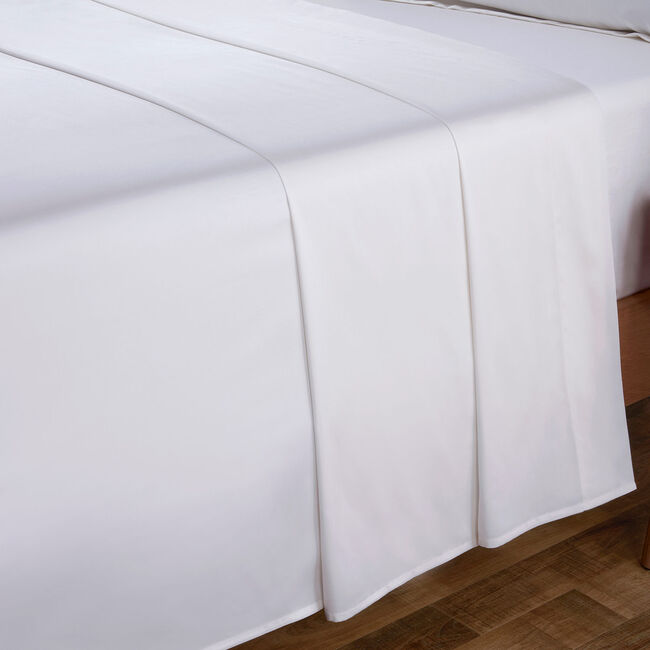 SUPER KING FLAT SHEET 300Tc Bamboo/Ctn White
