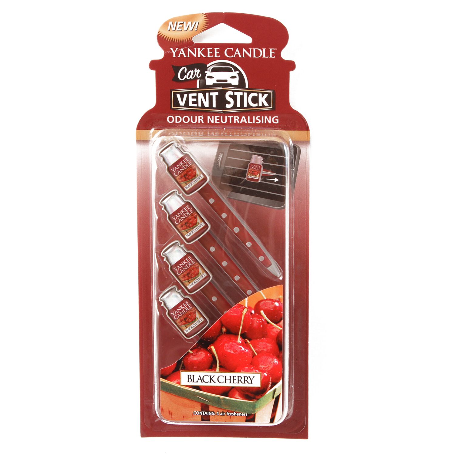 Yankee Candle Black Cherry Vent Sticks 4 Pack Home Store + More