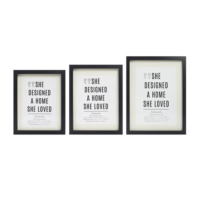 10X12 MCINTOSH Black Photo Frame 12X16 W/OUT MOUNT