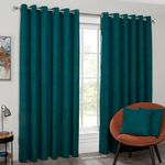 BLACKOUT & THERMAL CORDUROY TEAL 66x54 Curtain
