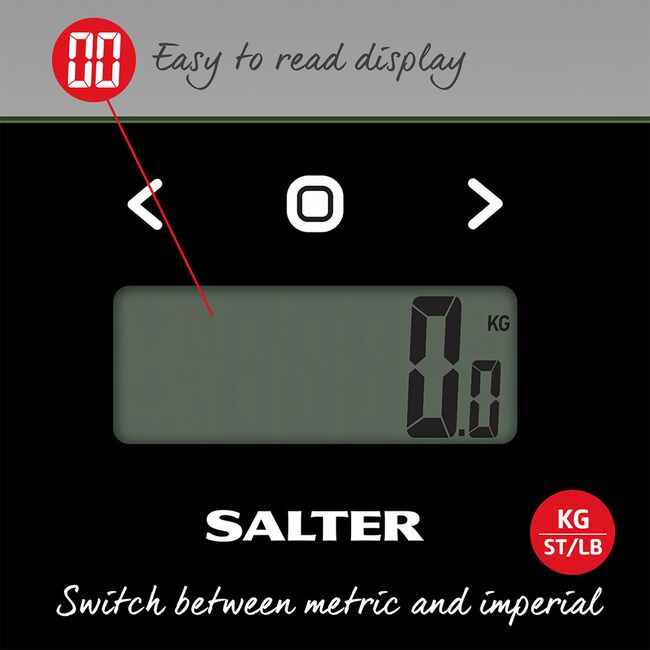 Salter BMI Analyser Black Glass Bathroom Scale