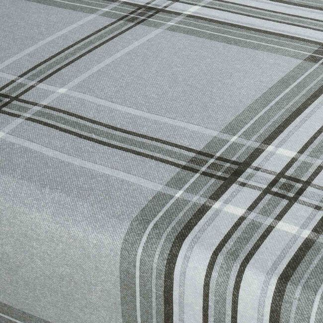 BRUSHED COTTON SNOWFLURRY CHECK STAG Single Fitted Sheet