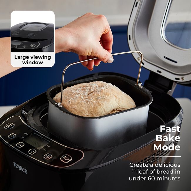 Tower Black Digital 550W 2lb Bread Maker