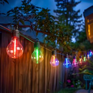 10 Filament Bulb Solar String Lights - Multicolour