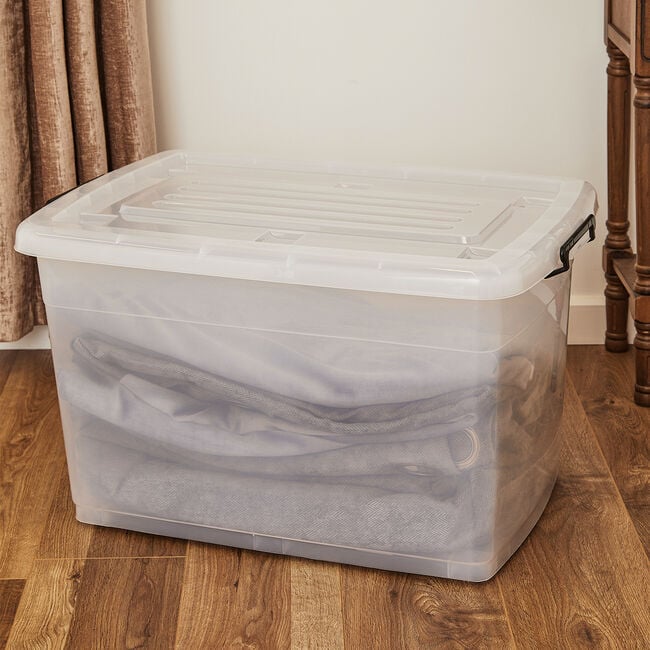 94L Rolling Storage Box Clear