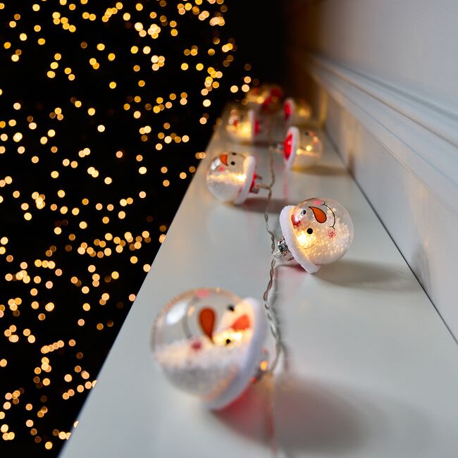 10 Snowman LED String Lights