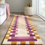 KAI WOOL BORDER PINK/ YELLOW 60x230cm Runner