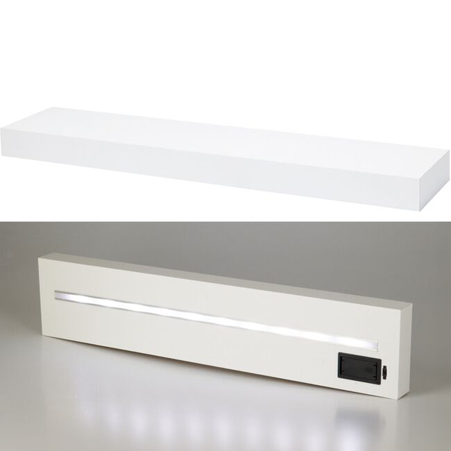LED BATTERY OPERATED Wall Shelf White