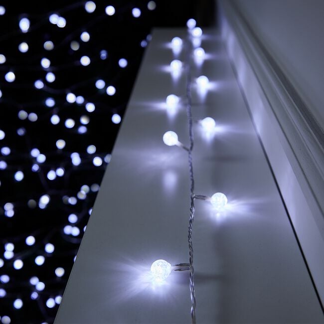 80 WHITE Crystal Berry String Lights