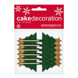 Christmas Tree Glitter Cupcake Toppers