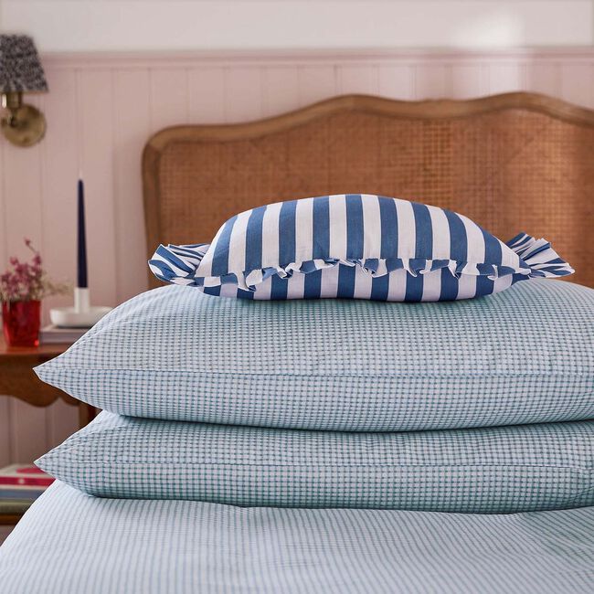 HELENA SPRINGFIELD SINGLE DUVET COVER Gingham Blue