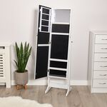 White Jewellery Storage Mirrored Armoire
