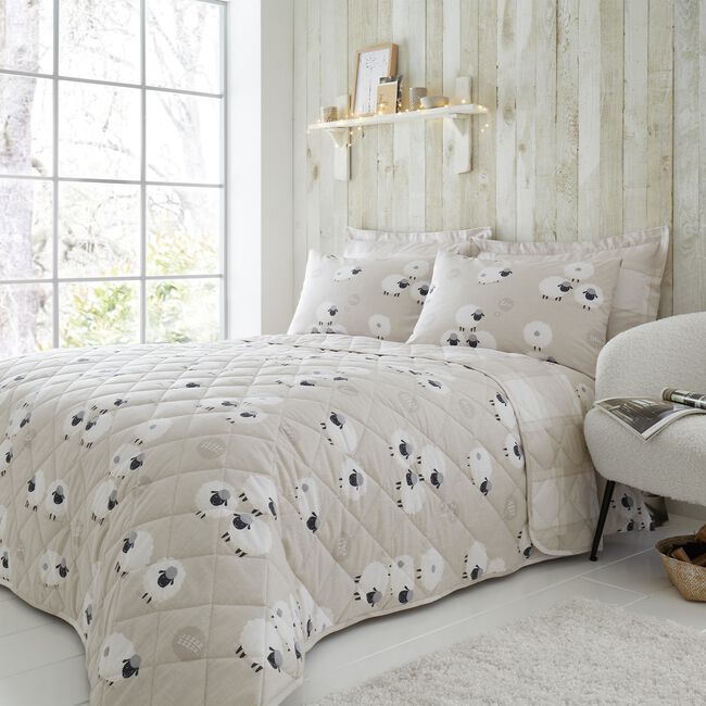 Brushed Cotton Snoozy Sheep Bedspread