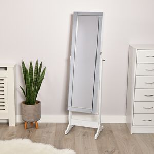 White Jewellery Storage Mirrored Armoire