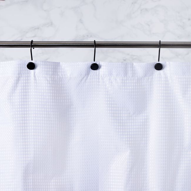 12 PACK FLAT HEAD BLACK Shower Hooks 