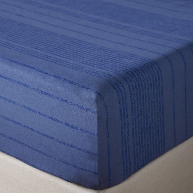 LUNA NAVY Double Fitted Sheet 