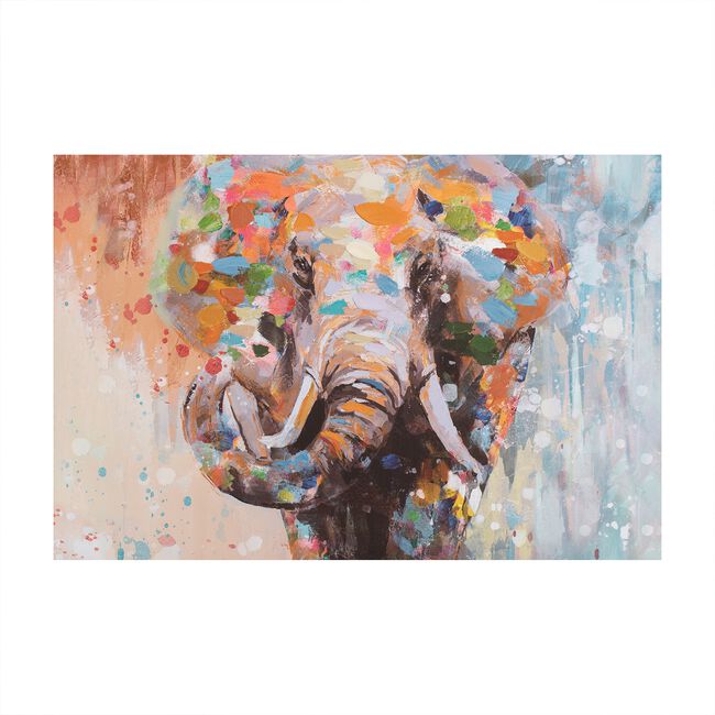 Colourful Elephant Canvas - 60cm x 90cm