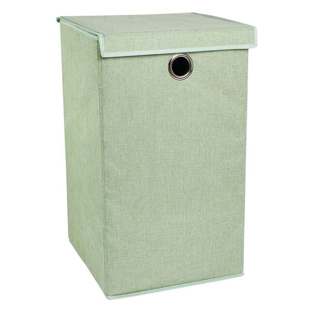 TWEED SAGE GREEN FOLDABLE Laundry Hamper 