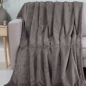 NICOLE DAY ETCHED STRIPE Charcoal 150x200cm Throw