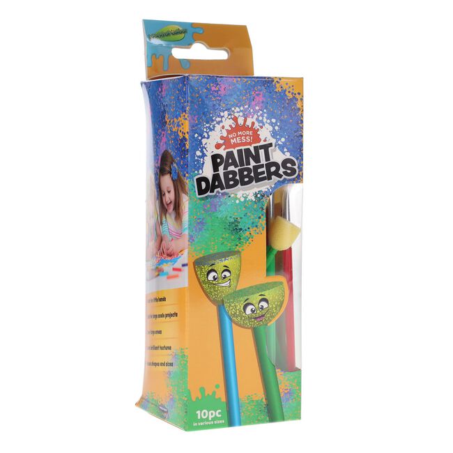World Of Colour 10 Sponge Dabbers Paintbrushes