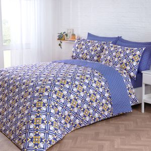 Carmona Bedspread 200cm x 220cm - Navy/Ochre