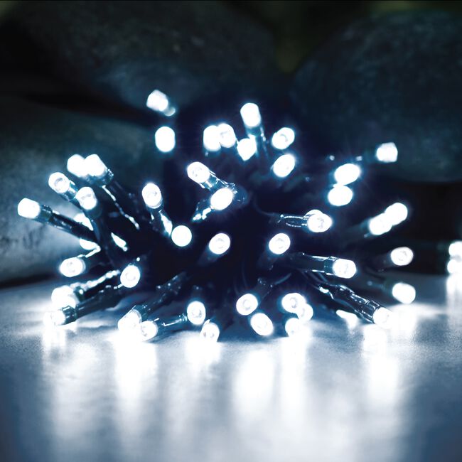 Solar String LED White Lights 50 Pack