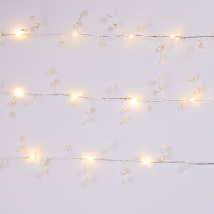 20 LED White Pearl and Star Bead String Lights