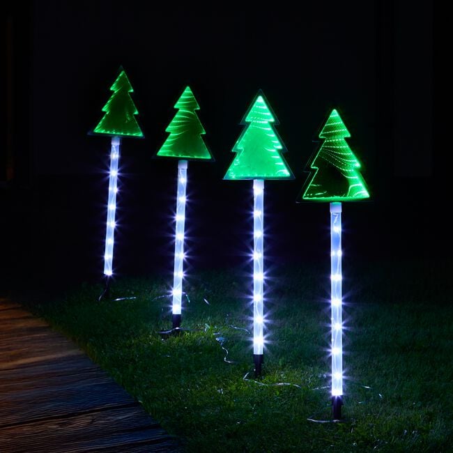 4 Christmas Tree Infinity Mirror Path Lights