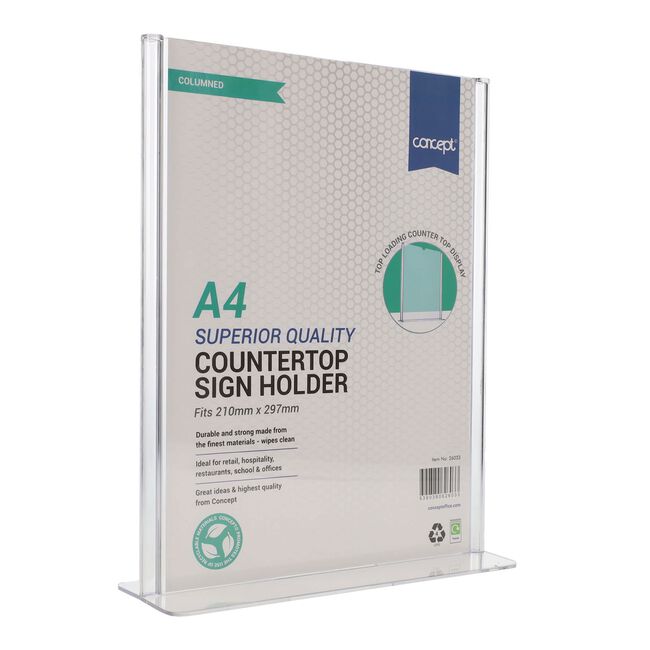 Concept A4 Countertop Columned Sign Holder