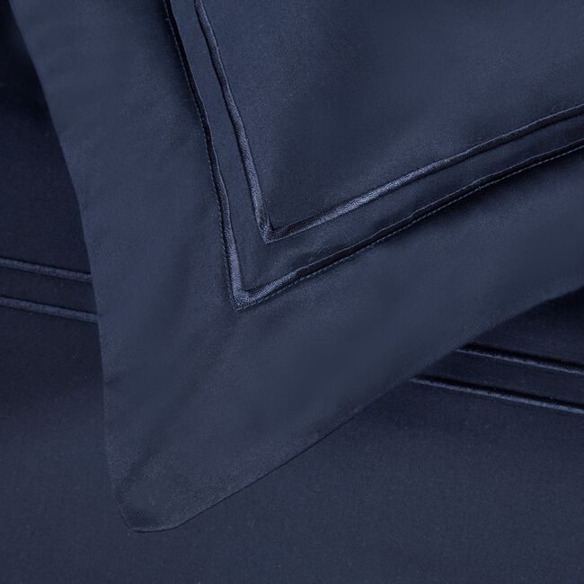 OXFORD PILLOWCASE Double Stitch Navy 500tc