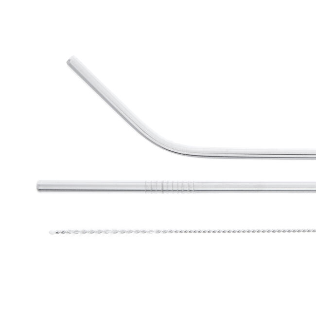 Stainless Steel Straight and Curved Straws