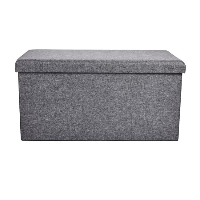 LARGE FOLDING GREY STORAGE Ottoman