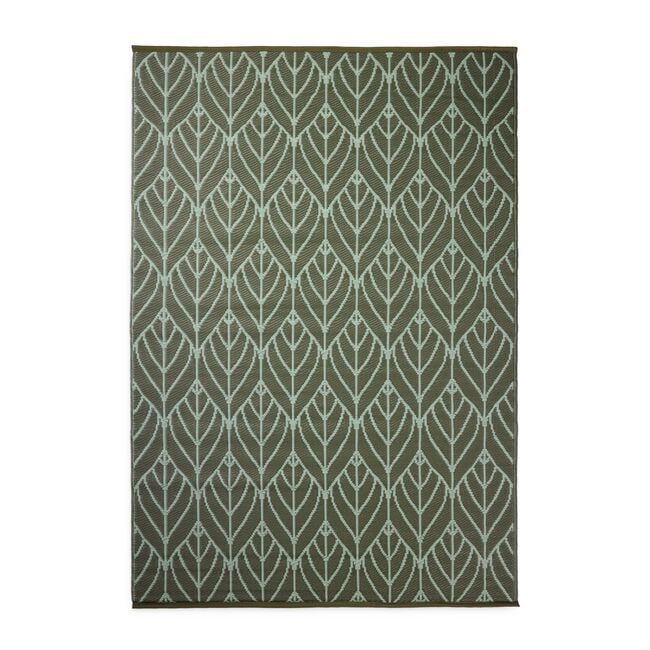 Leaves Green 150cm x 210cm Outdoor Mat - Green