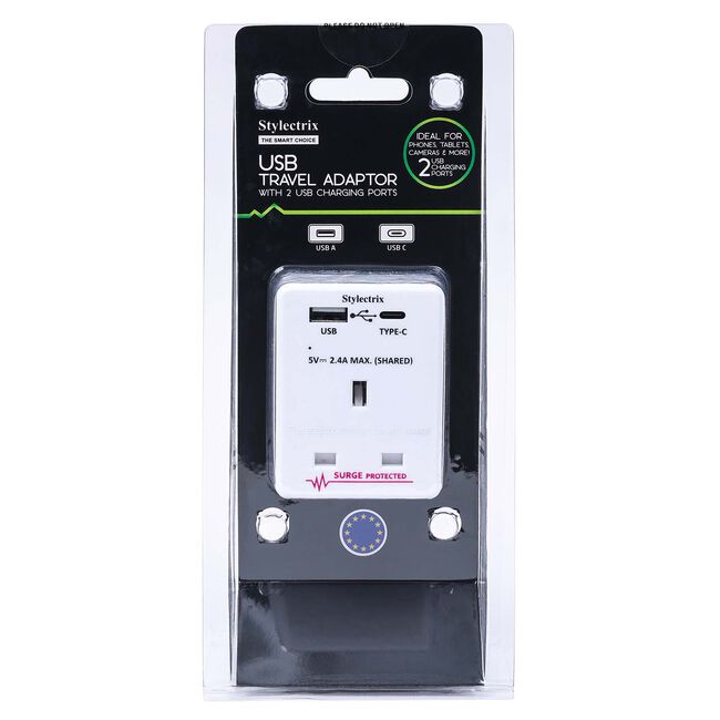 Stylectrix USB & Type-C Travel Adaptor