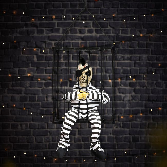 Hanging Animated Talking Prisoner in Cage