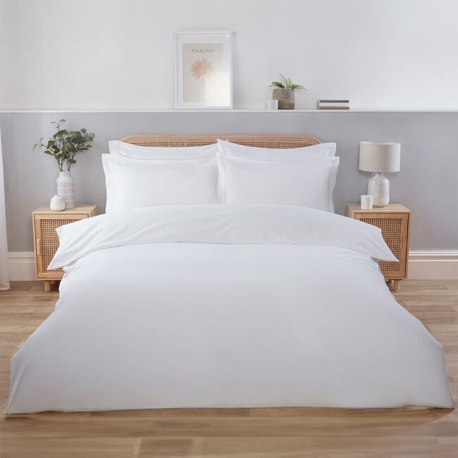 KING SIZE DUVET COVER Brushed Cotton Twill White