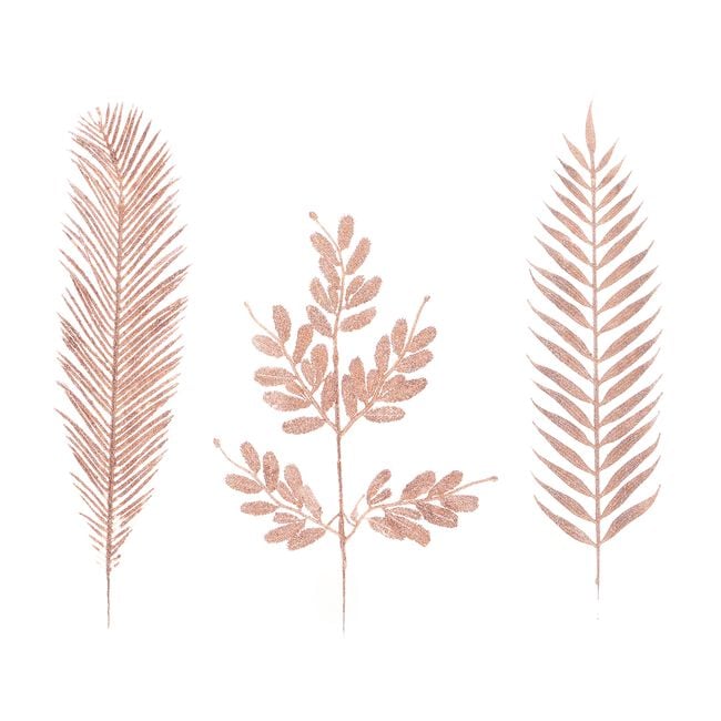 Christmas Glitter Fern and Feather Tree Pick