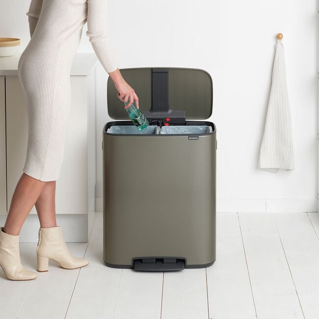 60L Brabantia Recycling Bin - Platinum
