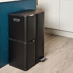 NORDHAUS BLACK TRIPLE COMPARTMENT 60L RECYCLING Bin