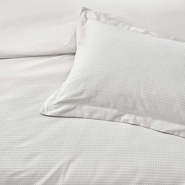 DOUBLE DUVET COVER Waffle White