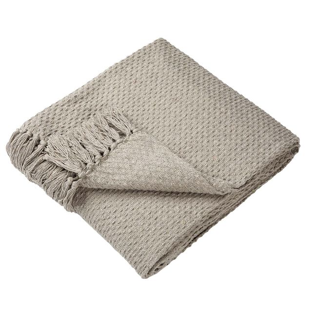 DRIFT HOME HAYDEN 100% RECYCLED COTTON NATURAL 200x200cm Throw
