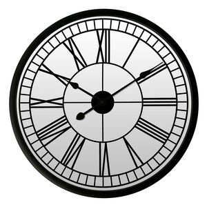 55.9cm Black Skeleton Mirror Wall Clock