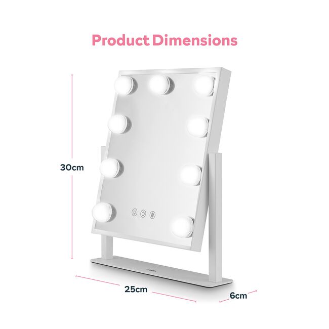 CARMEN HOLLYWOOD 9 BULB WHITE Vanity Mirror