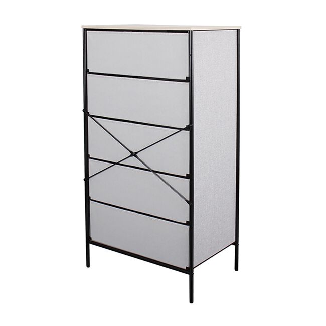Stylehome 5 Drawer Grey Cabinet