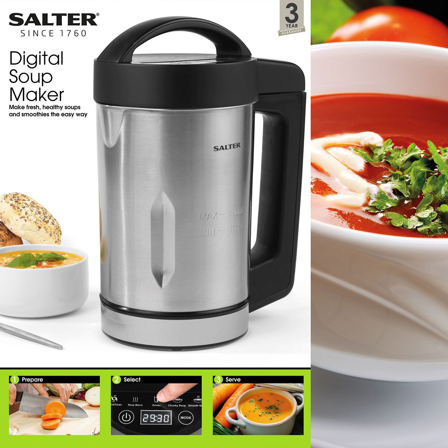 Progress 1.6L Electric Soup Maker Home Store + More