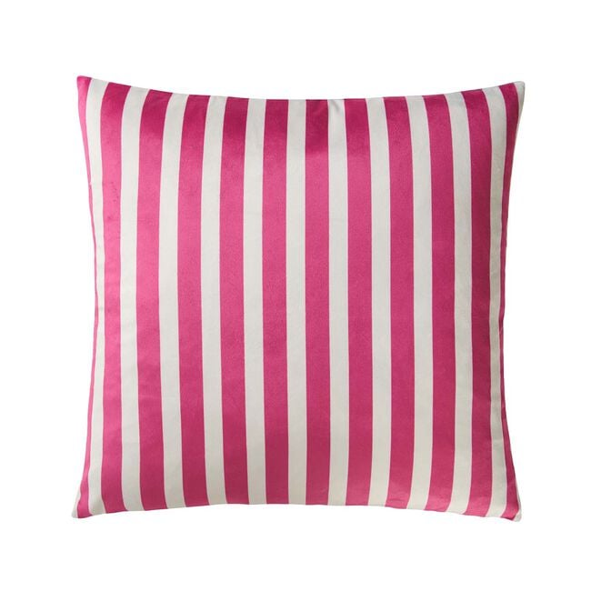 Floral Stripe White Cushion 45cm x 45cm