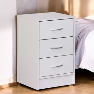 Mayfair White 3 Drawer Bedside Locker