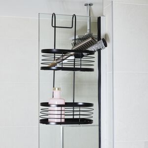 CAUSEWAY BAY TWO TIER OVAL Black Hanging Shower Caddy