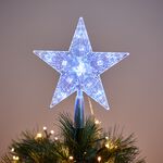 LIGHT UP White Christmas Tree Topper Star